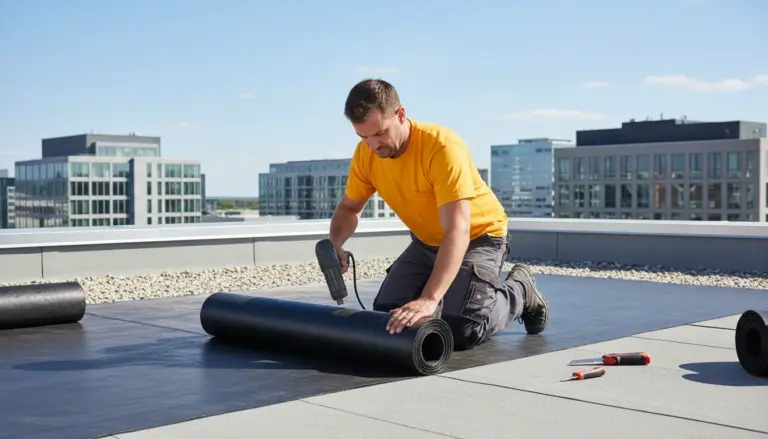 Roll roofing installation