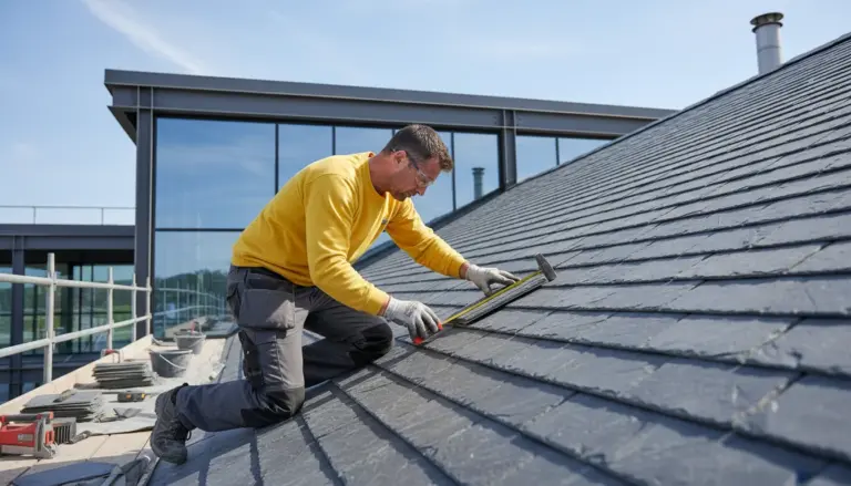 Slate roofing installation